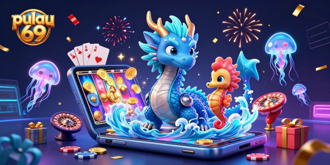 Engage in the excitement of pulau 69 with vibrant slot games and magical characters in this stunning 3D illustration.