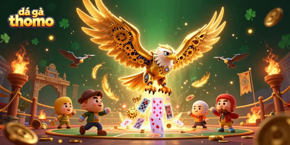 Watch the action unfold with đá gà thomo featuring a cybernetic eagle and dynamic betting elements.