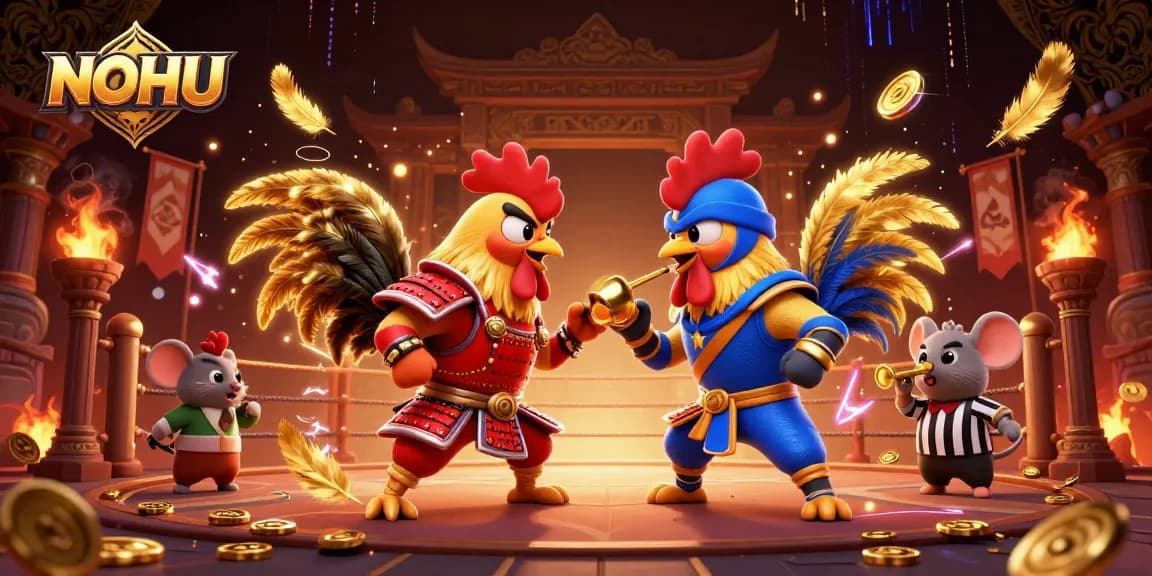 NOHU engaging in a thrilling showdown of skill and strategy amidst a vibrant casino backdrop.