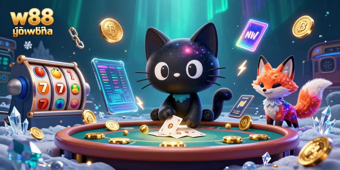 Experience vibrant 3D casino fun with w88 มือถือ featuring a cosmic table and dynamic gameplay elements.