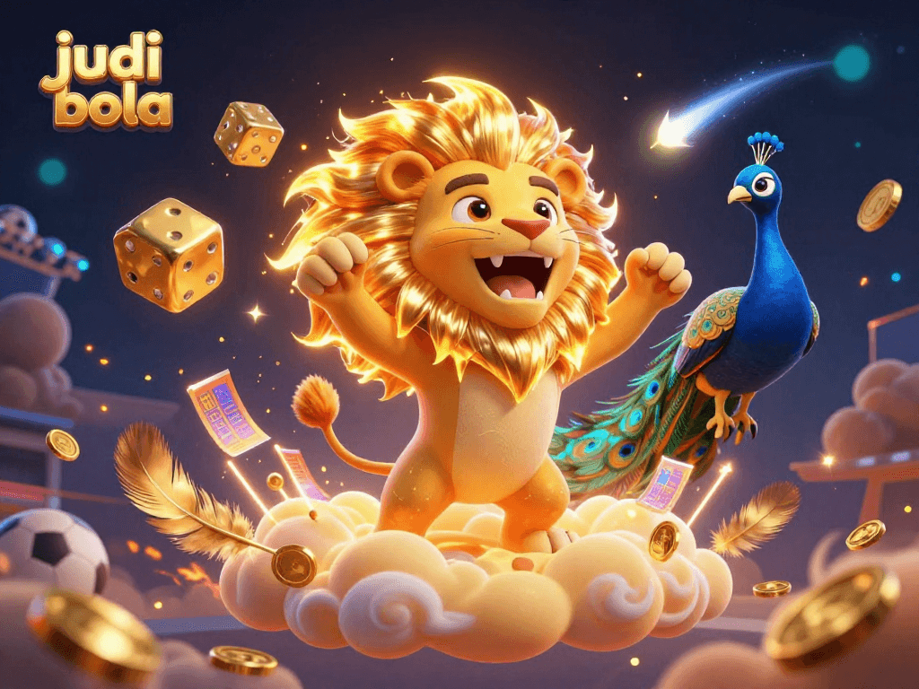 Engage in judi bola with vibrant 3D elements showcasing sports excitement and dynamic betting scenes.