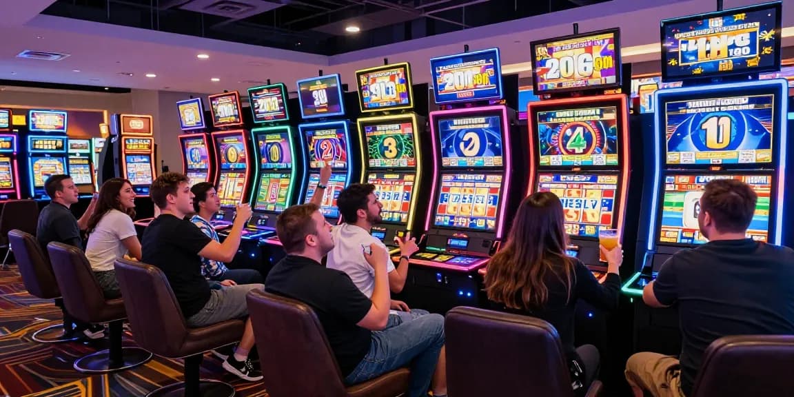 Pengalaman bermain slot88 di kasino modern yang berwarna-warni dan energik.
