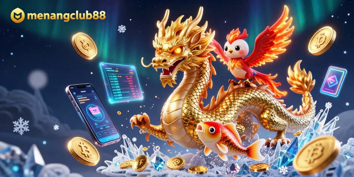 Engage with the vibrant world of menangclub88 as the golden dragon and phoenix soar through a sea of coins.