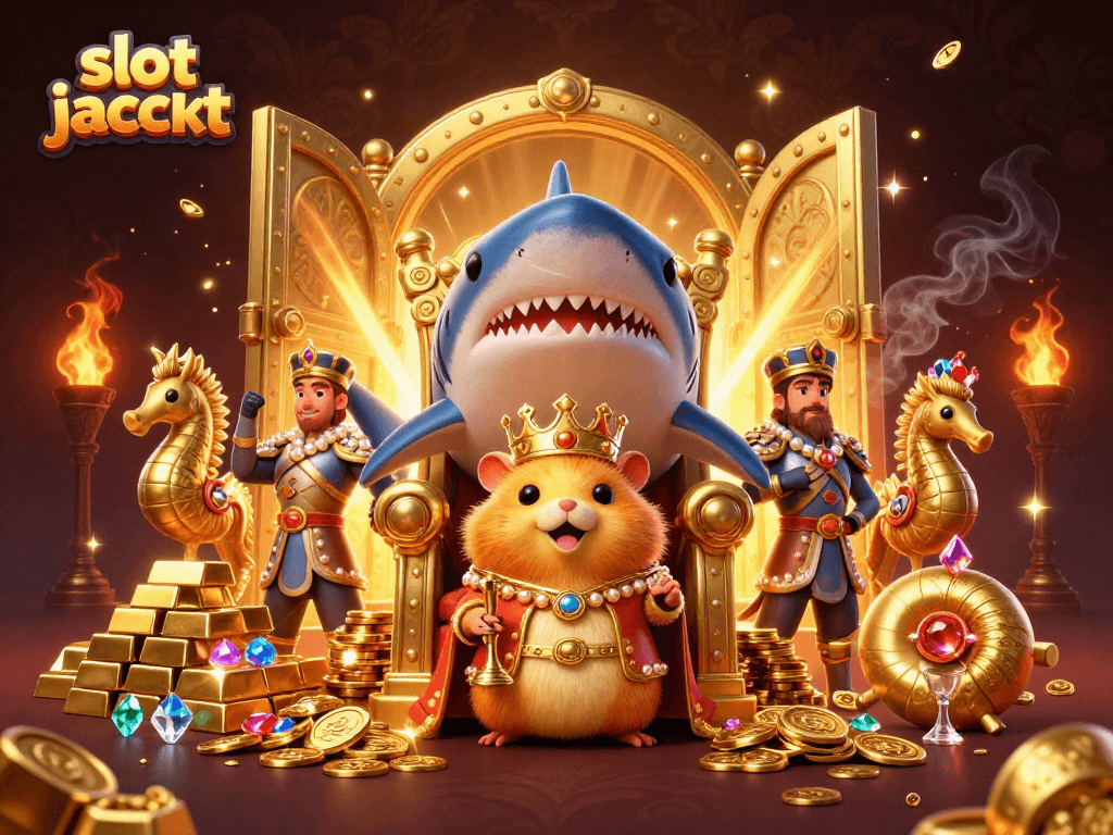 Experience the thrill of winning the slot jackpot with vibrant characters and thrilling casino elements.