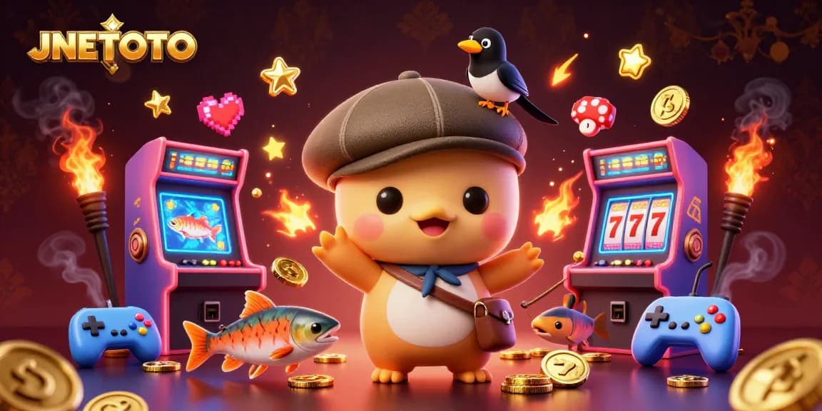 Permainan slot JNETOTO dengan monster Loch Ness lucu dan salmon berpakaian tartan untuk pengalaman kasino mengesankan.