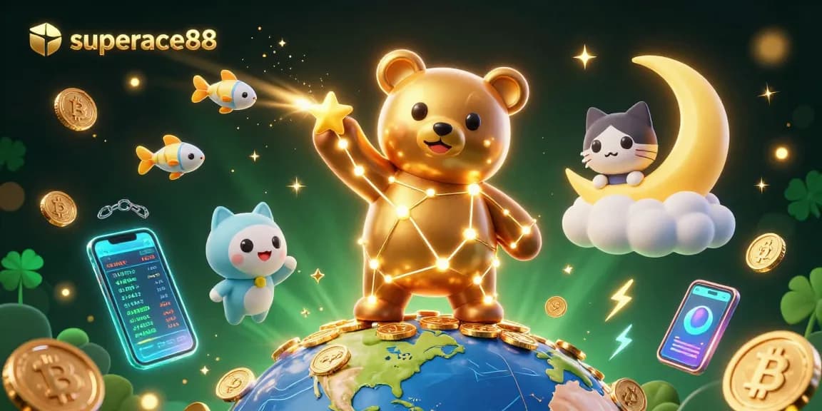 Engage in thrilling gameplay at superace88 with star-themed illustrated characters and vibrant casino elements.