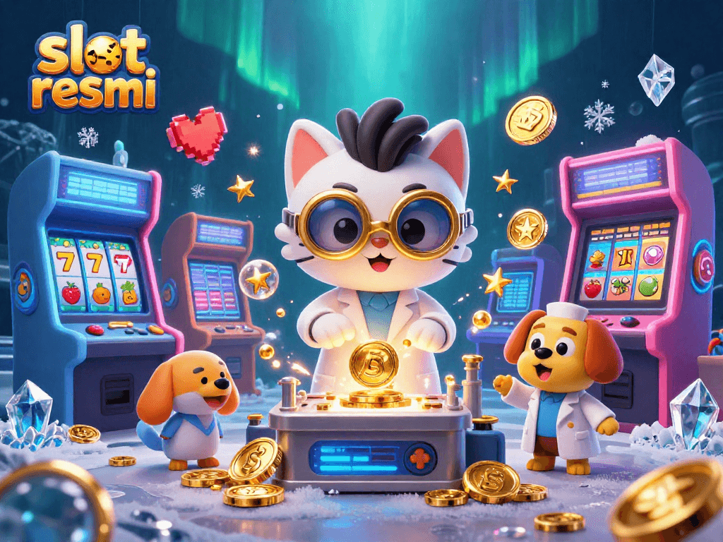 Experience vibrant excitement with slot resmi in this animated casino scene featuring engaging characters.