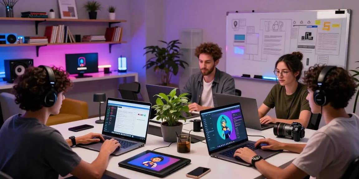Engaging creators using nsfw ai tools in a modern content creation studio.