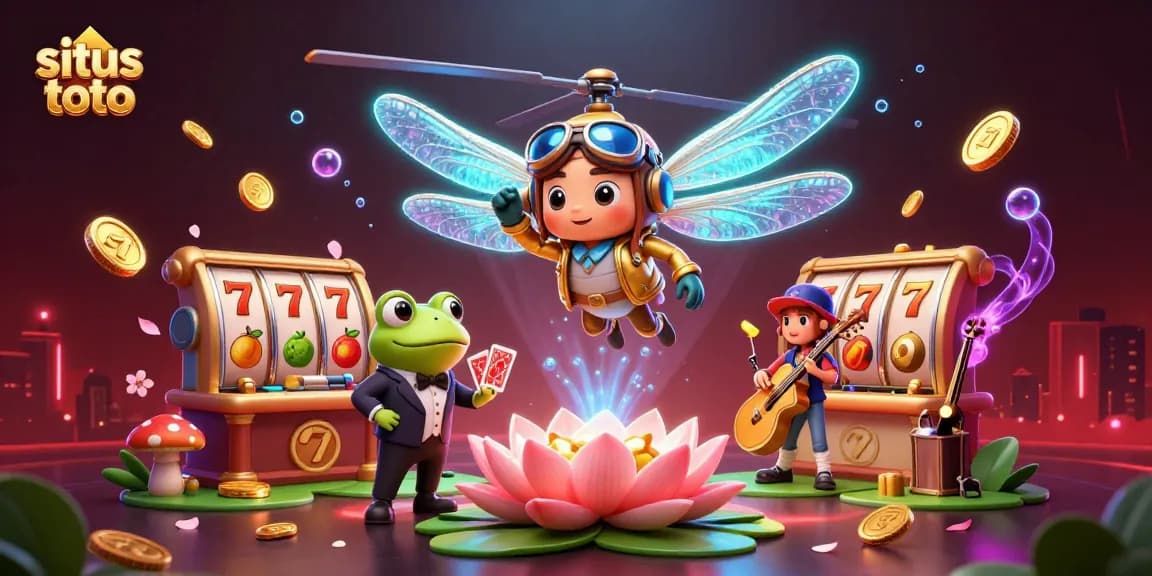 Experience the thrill of situs toto games with vibrant casino action and colorful characters.