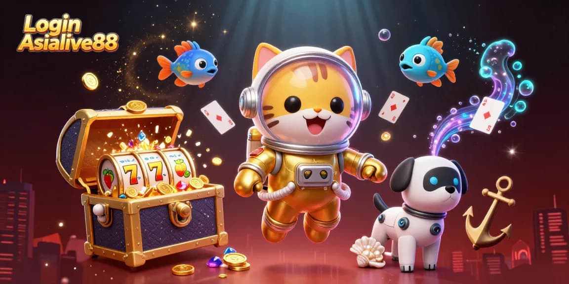 Spin the reels and unleash luck with Login Asialive88 featuring vibrant space-themed 3D art!