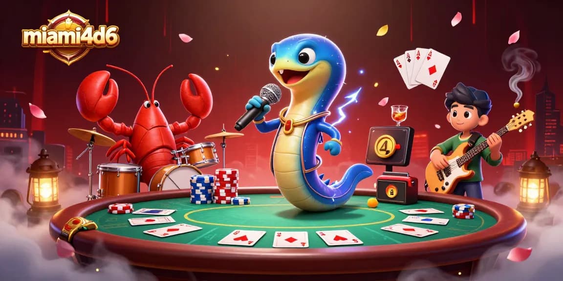 Engage in thrilling gaming action at miami4d6 with electric eel DJ performing alongside lobster and seahorse musicians.