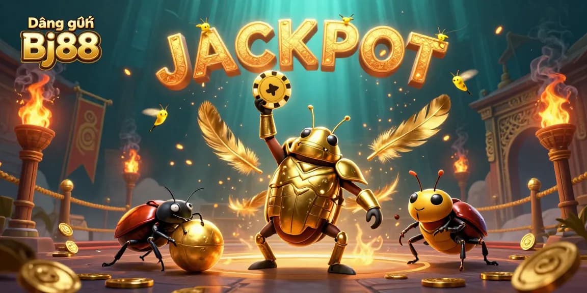 Engage in thrilling gaming with Đăng ký Bj88, showcasing vibrant characters and exciting casino elements.