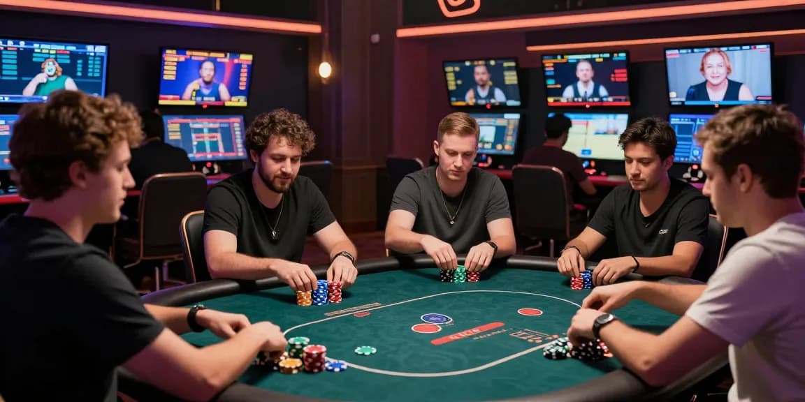 Game Poker Uang Asli Dominobet players at an exciting virtual poker table.