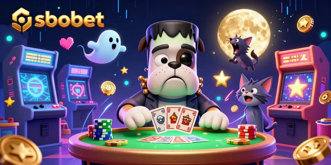 Engage in sbobet betting with thrilling sports-themed imagery showcasing a lively casino scene.