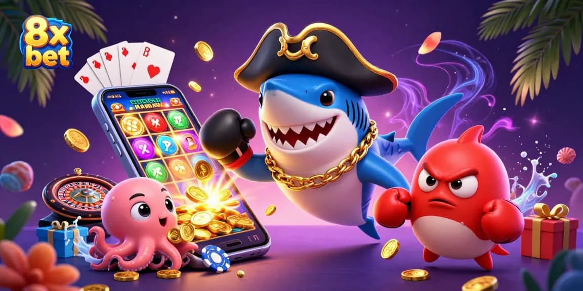 Experience thrilling gaming at 8x bet with colorful slots and exciting characters.