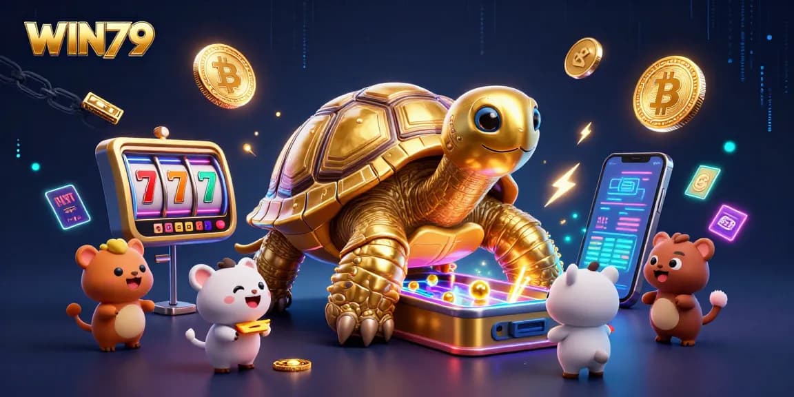 Experience the thrilling excitement of WIN79 as a golden tortoise pinball machine captivates enthusiastic players.