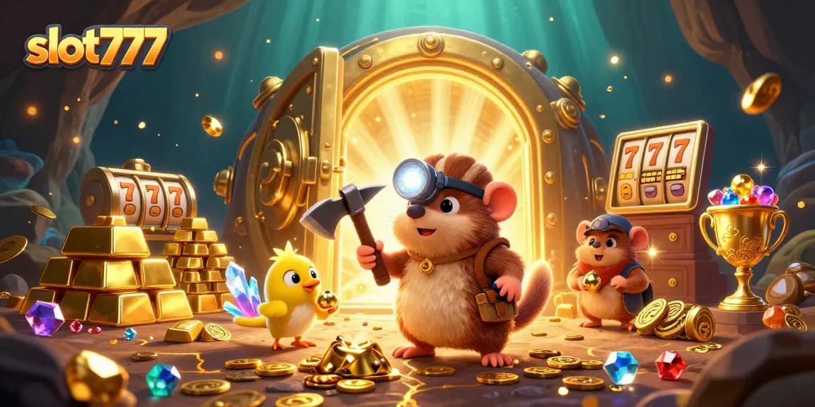 Experience winning moments at slot777 with vibrant treasure hunting fun in colorful 3D.