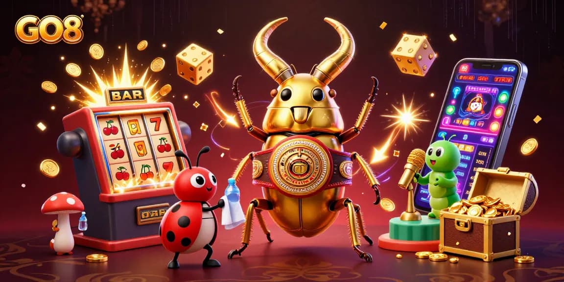 Engage in thrilling gameplay with GO8's vibrant casino scene featuring a jackpot frenzy.