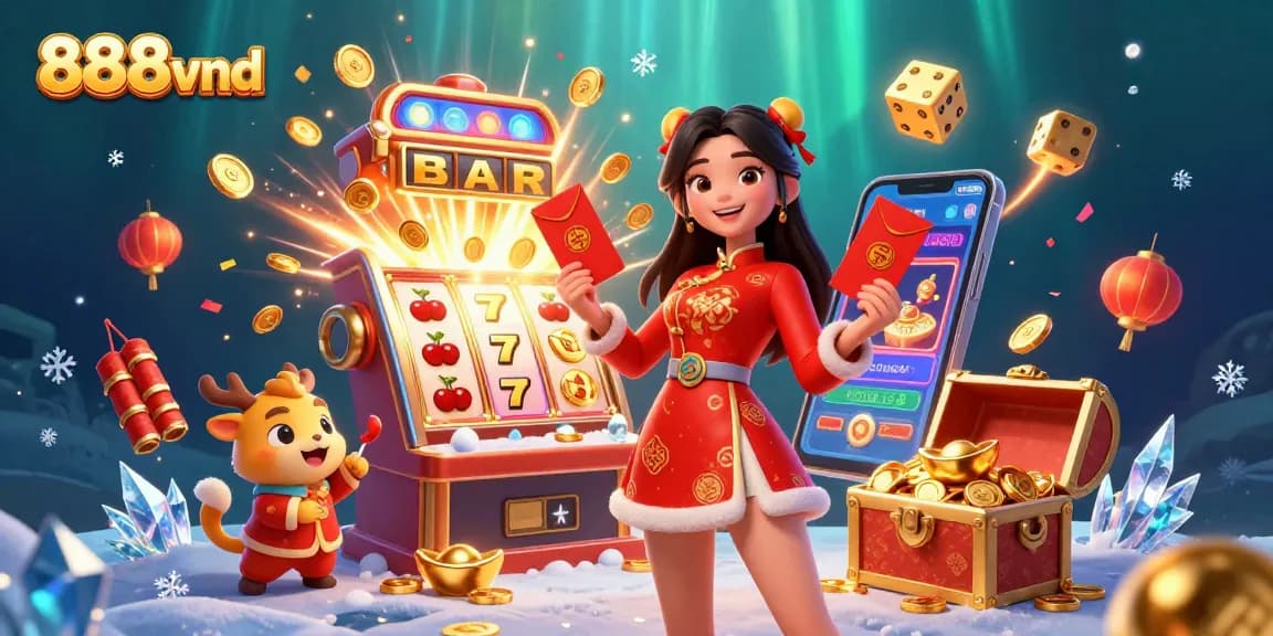 Experience the thrill of 888vnd with festive symbols, cash rewards, and vibrant gaming atmosphere