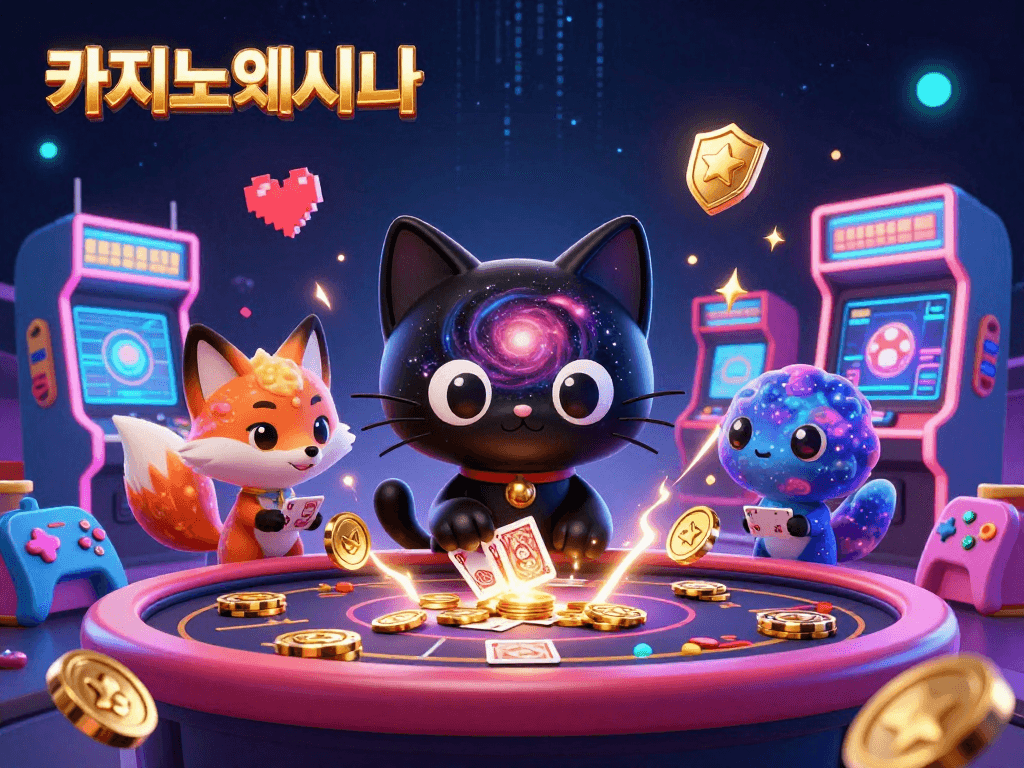 카지노사이트에서의 바카라 게임을 즐기며 화려한 요소가 가득한 장면