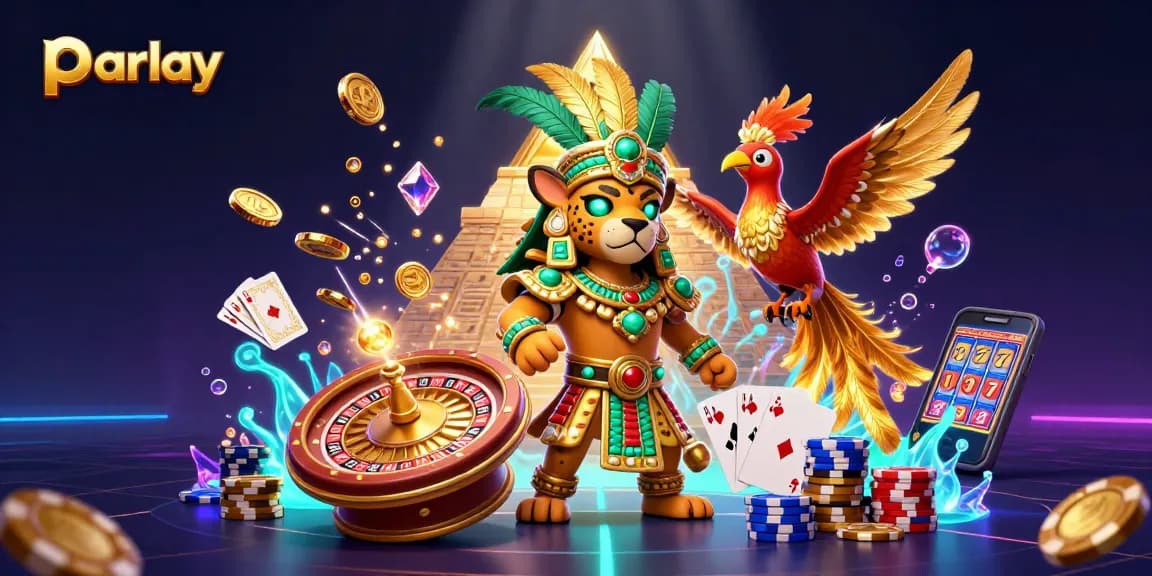 Experience the excitement of parlay betting in this vibrant 3D casino illustration