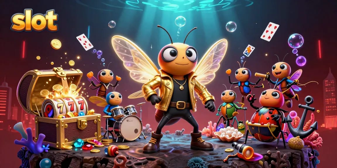 Spin the slot reels with our vibrant 3D rock star scene filled with excitement and treasures!
