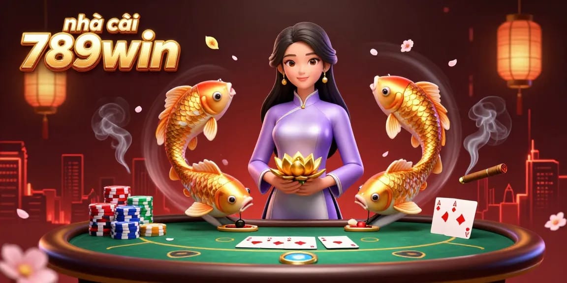 Engage in thrilling games with nhà cái 789win at a vibrant poker table surrounded by golden details.