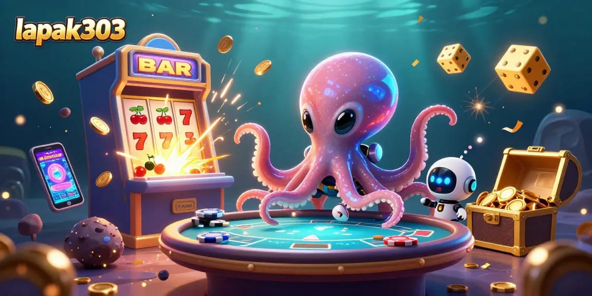 Experience thrilling gambling at lapak303 with the vibrant octopus and energetic gameplay elements.