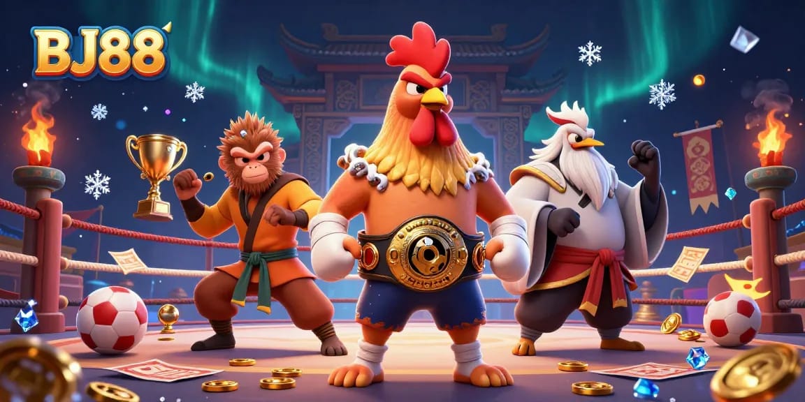 Win big with BJ88 in this vibrant scene showcasing thrilling sports betting action.