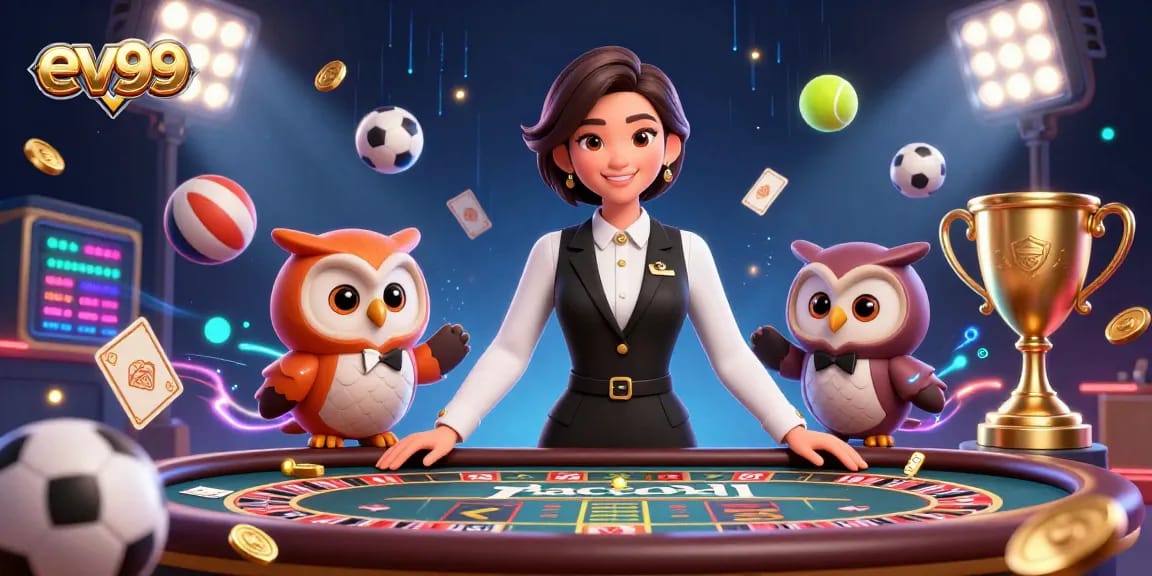 Engage with ev99 for thrilling baccarat and casino experiences featuring a professional dealer.