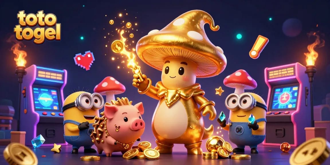 Engage with exciting toto togel gameplay featuring a golden wizard, treasure-seeking pig, and gaming elements.