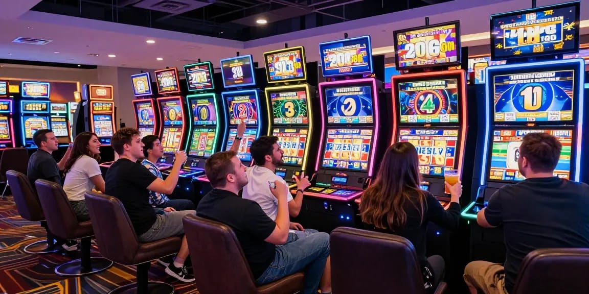 Pengalaman bermain slot88 di kasino modern yang berwarna-warni dan energik.