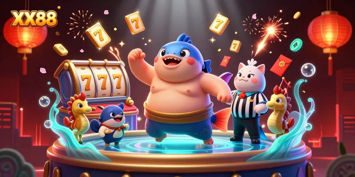 Experience the excitement of XX88 with dynamic slot reels and a lively underwater ambiance.