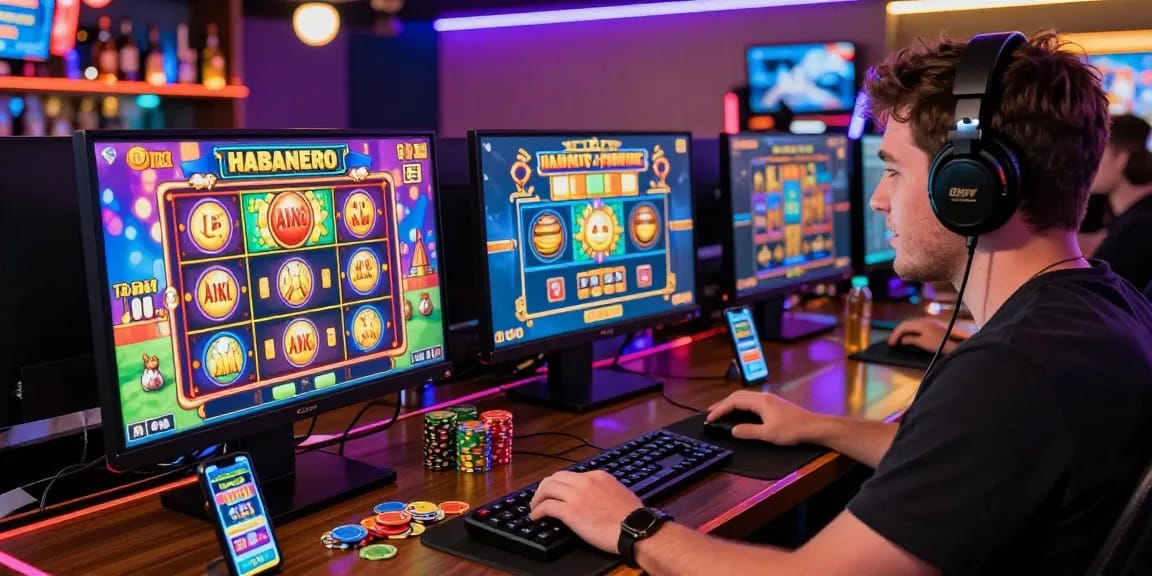 Exciting Slot Habanero game experience with vibrant graphics and a player engaging in online gaming.