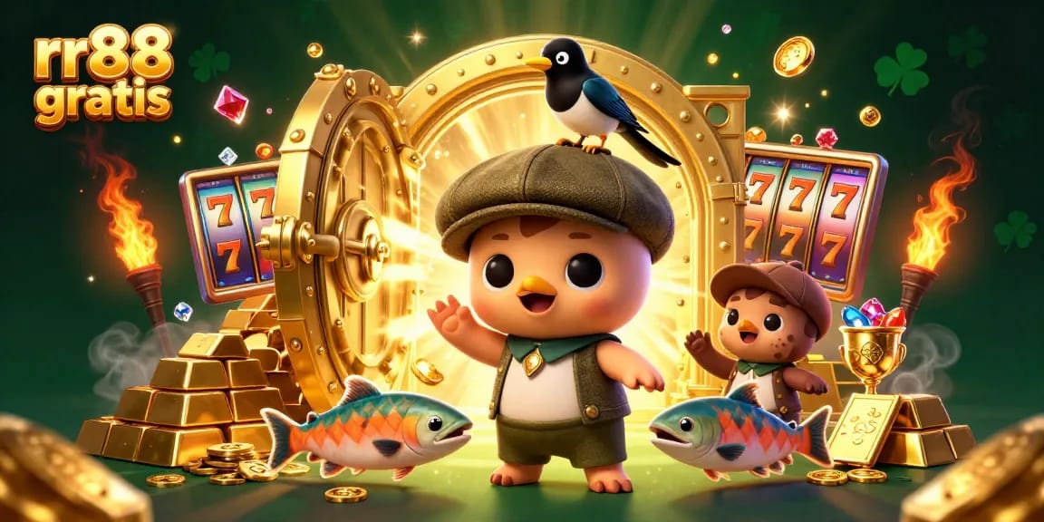 Engage in exciting gameplay at rr88 gratis with vibrant characters, casino treasures, and joyful atmosphere.