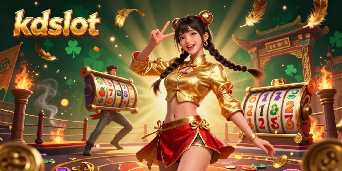 Experience the thrill of kdslot with our vibrant slot game illustration featuring exciting action and iconic symbols.