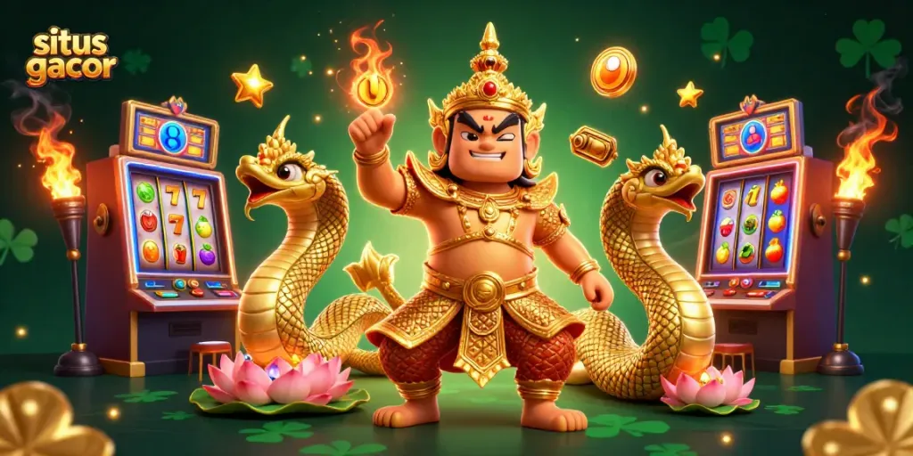 Menangkan jackpot di situs gacor dengan karakter keberuntungan dan mesin slot berwarna.