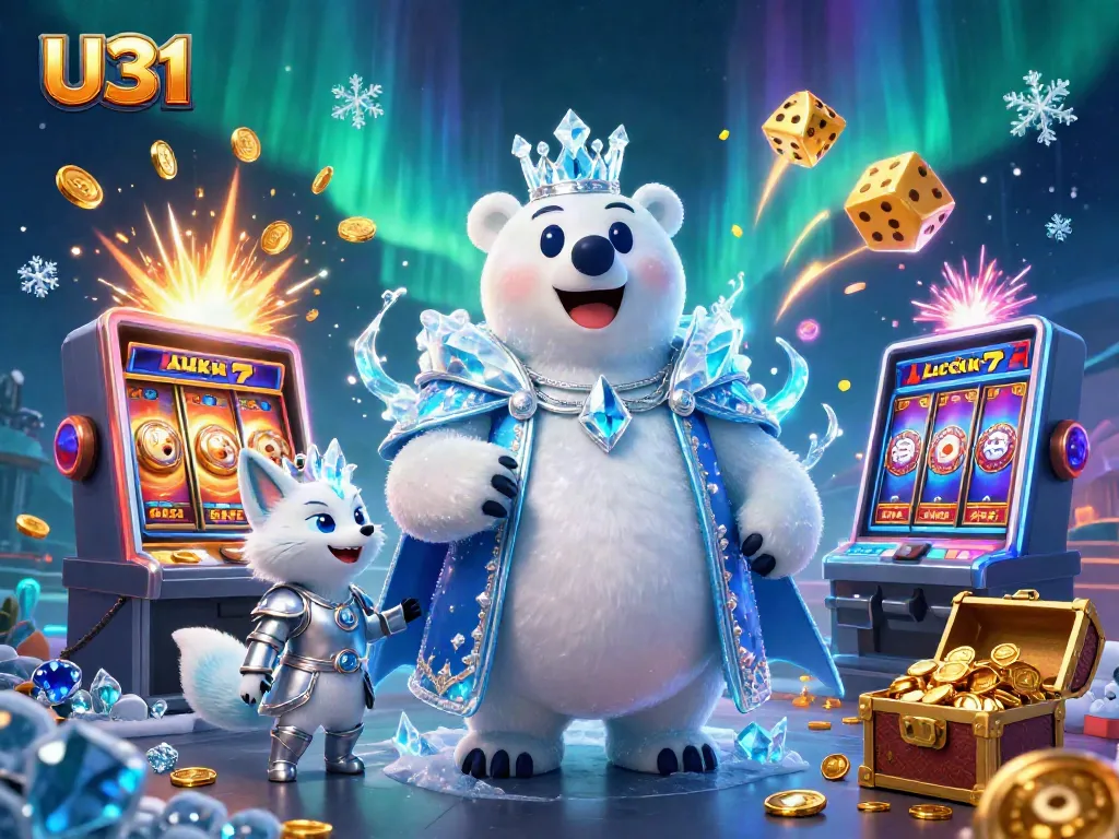 Win big with U31! Join the 3D casino adventure featuring a polar bear and snow fox.