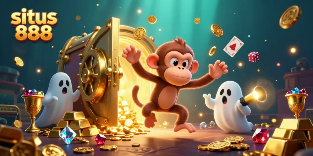Melihat situs 888 dengan kucing hantu dan energi kasino yang menakutkan dan menghibur.