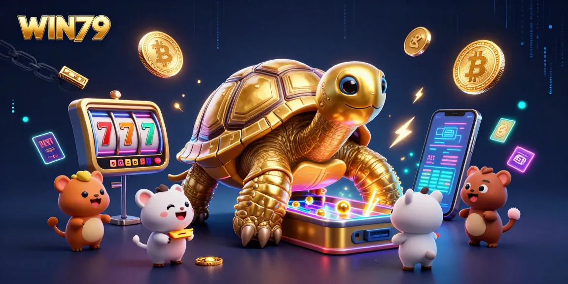 Experience the thrilling excitement of WIN79 as a golden tortoise pinball machine captivates enthusiastic players.