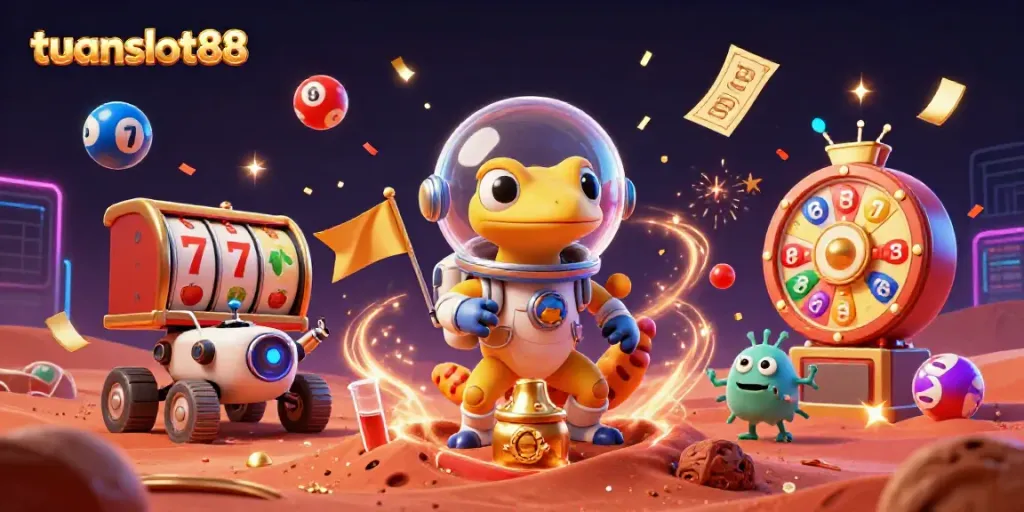 Menangkan slot besar di tuanslot88 dengan gecko Mars yang menemukan kasino emas di pasir merah.