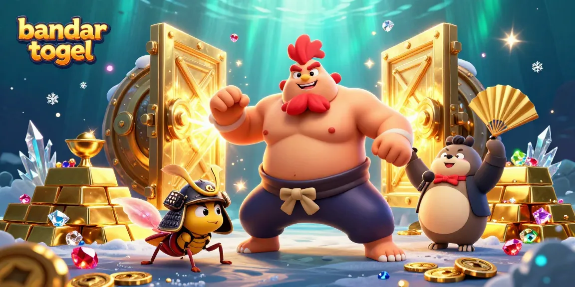 Experience exciting bandar togel gameplay with vibrant characters, treasure, and intense action!